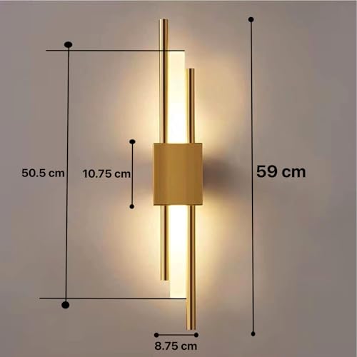 Image of Groeien Pack of 2 | 18w Modern LED Long Wall SconceGold Auric Beam Acylic Wall Light for Bedroom Living Room Corridor Lighting Fixtures Wall Mount (Auric Beam, 2)