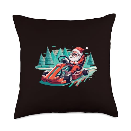 christmas pattern, crazy santa claus Santa Claus in a go-cart