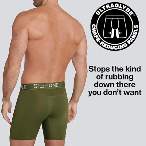 STEP ONE Mens Boxer Briefs, 3 Pairs – Viscose from Bamboo Anti-Chafing Underwear, Comfortable Moisture-Wicking with 3D Pouch4