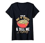 Photo Gallery donna feed me mac n cheese humor design maglietta con collo a v Photo Gallery donna feed me mac n cheese humor design maglietta con collo a v