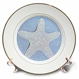 3dRose - Plato de Porcelana (20 cm), Color Blanco