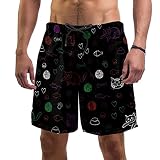 Yuzheng Trajes de baño para Hombres Hilo Gato Pez Ratón Baúl de baño de Vacaciones con Bolsillos para Hombre Regular Extendido