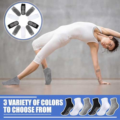Image of Liitrsh 60 or 150 Pairs Pilates Grip Socks Bulk Unisex Non Slip Yoga Grippy Socks Woman for Adults Yoga Pilates Hospital