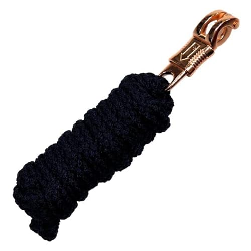 Führstrick Pferd mit Panikhaken Roségold - Anbindeseil für Pferde, Ponys,