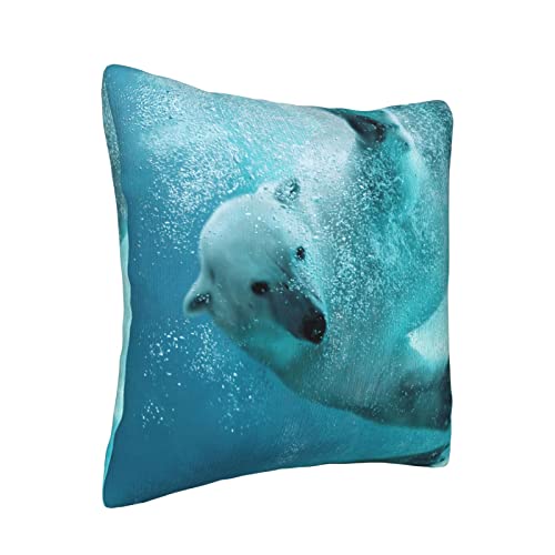 Radda Polar Bear Print Throw Pillow Covers,Decorative Soft Corduroy Cushion Covers For Living Room Bedroom Couch Bed Sofa #TOP1
