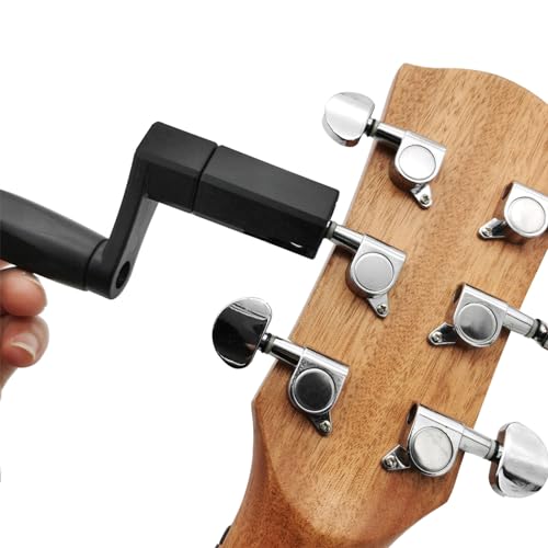 Guitar String Winder, 2 in 1 String Peg Winder with Bridge Pin Puller Guitar Tool Black for Acoustic Electric Guitars
