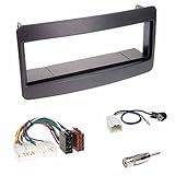  1 DIN Blende Einbaurahmen Radioblende schwarz + ISO Adapter + Antennenadapter für Toyota Avensis (T22) 2000-2002 / Yaris Verso (P2) 1999-2005 / RAV 4 (A2) 2000-2006 nur für Europa-Version 210mm breit