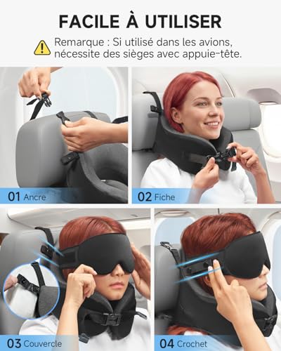Coussin De Voyage Avion : Umisleep Coussin de Voyage, Oreiller Mémoire de Forme pour Avion, Cou... – Image 6