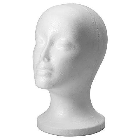 Expositor de Cabeza de Poliestireno Blanco OUTLETISSIMO para Peluca Gorro Casco Cover