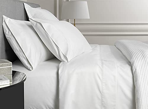 Image of Flat Sheet with Pillow Cover - White Solid Double