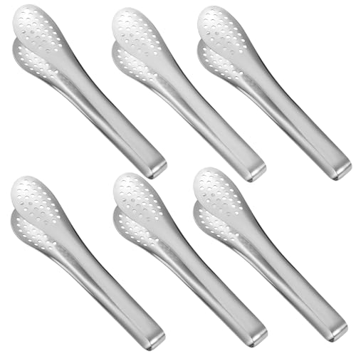 Sunenlyst Buffet Serving Tongs, 6Pcs Kitchen Tongs Mini Serving Utensil Tongs for Food Ice Salad Buffet Barbecue Cookies, Food Tong Small tongs for Appetizers, Tea, Coffee Bar