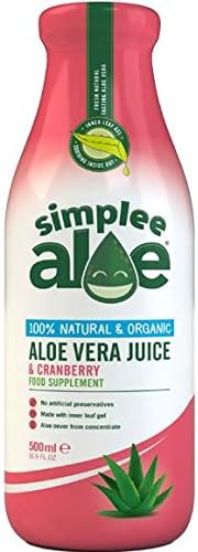 Simplee Aloe Organic Aloe Vera Juice - Cranberry 500ml