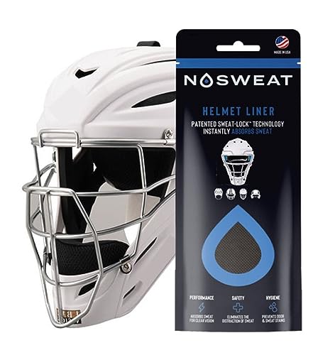 NoSweat Baseball Hat Sweat Liner - 6 Pack - Batting Helmet Sweat Liner Made in USA Black