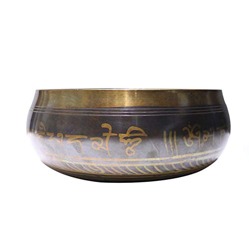 ZYuan Bol Chantant Artisanal,20 cm Bol Musical Tibétain avec Maillet et Coussin, pour Yoga Méditation Prière Relaxation Soulagement de Stress et Anxiété Guérison par Chakra Décoration de Maison Cover