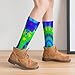 HEBVASS Women's Fashion Compression Socks Indian Spiral Tie Dye Mandala Green, Cute Breathable Long Knee High Socks for Outdoor Running Cycling Hiking Daily Wear