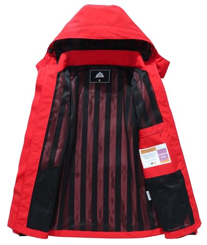 Image of MOERDENG Women's Waterproof Rain Jacket Lightweight Raincoat Hooded Hiking Jacket Softshell Windbreaker