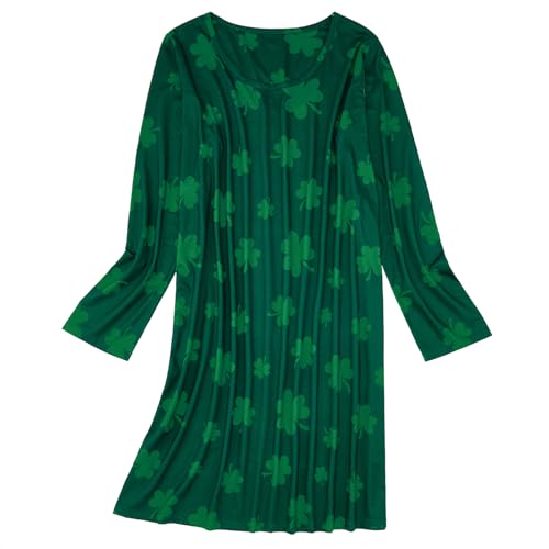 Image of American Trends Nightgowns for Women Long Sleeve Cotton Blend Sleepwear, Knee Length Night Gowns Sleepshirts House Lounge