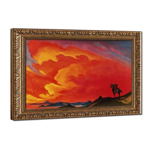 Nicolas Roerich Gesar Khan 1941 - Impression sur toile premium avec cadre suspendre