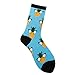 NEVSNEV Women Colorful Patterned Fashion Crew Socks canada Pizza PineappleEmoji (1 Pair Pineapple Aqua)