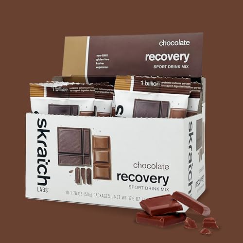 Image of Skratch Labs Recovery Sport Drink Mix - Chocolate | 4:1 Carb‑to‑Protein Post‑Workout Formula for Fast Recovery | Complete Milk Protein, Electrolytes & Probiotics | 10 Single‑Serve Packets