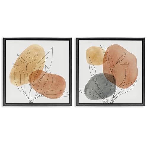 'Simple Neutral Southwestern Botanicals'| 2pc Floating Frame Art Set 2