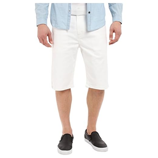 Levi's Men's 569 Loose Straight Shorts, White - Bull Denim - Stretch, 36, Regular
