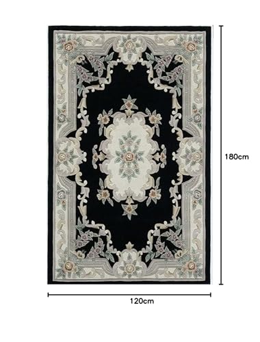 Image of Carpet Mahal Handmade Handwoven Tufted Made of 100% Soft Blended Wool Export Quality Carpets with 1 Inch Thickness (4x6 Feet) Color Multi