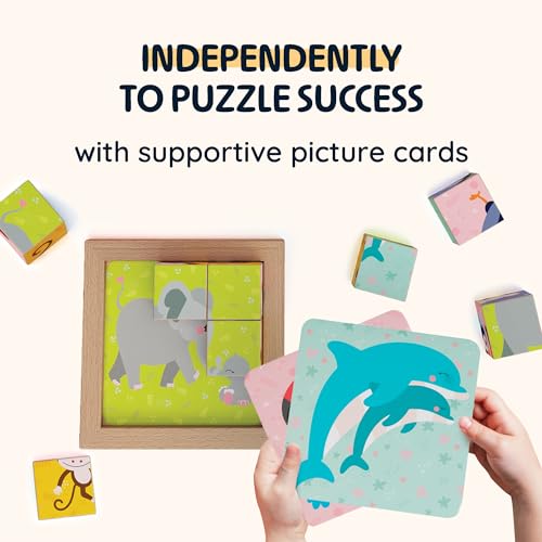 Merle Toys® 6in1 Animal Wooden Jigsaw for 2 Year Olds, 100% Beechwood, Block Puzzle for Ages 3+ - Image 3