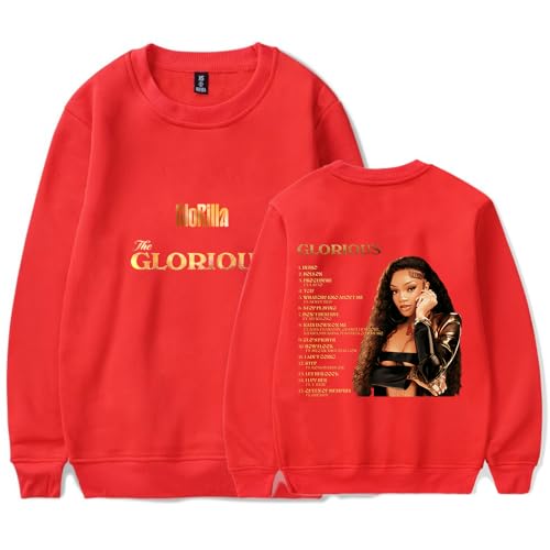 Glorilla The Glorious Tour Merch - Sudadera de cuello redondo, informal, ropa unisex, rosso, S
