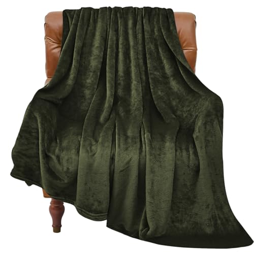 Image of BEDELITE Fleece Blanket Olive Green Throw Blankets for Couch & Bed, Luxury Plush Cozy Fuzzy Blanket 50x60 inches, Super Soft Warm Lightweight Throw Blanket for Travel Camping