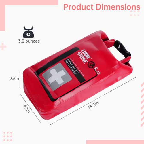 Toyosport Waterproof First Aid Bag, Roll Top Boat Emergency Bag With Buckles, Outside First Aid Bag Fishing Kayaking Boating Swimming Camping Rafting Beach Red #TOP5