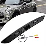 Auto Griff HD Rückfahrkamera für BMW MINI Cabriolet Cooper D S SD F55 F56 F57 John Cooper Works 2013-2025 Rear Trunk Handle Lid Grip Button Cover Trim Tailgate Abdeckung Handgriff Kofferraum (Schwarz)