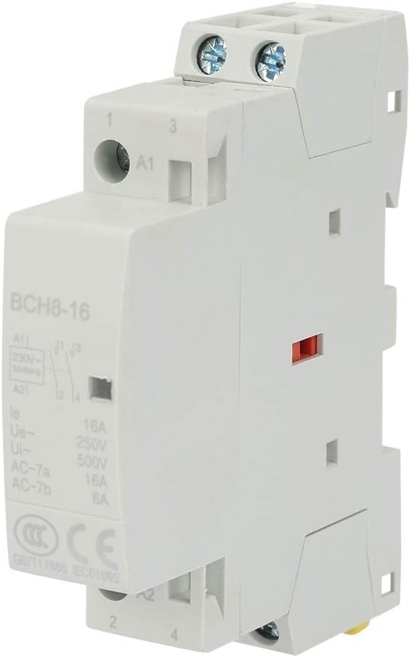 MLMLH Din Rail AC Contactor 16A 2-Pole – 220V/230V 50/60Hz 2NO Low Noise Safety Contactor, Contactor 240V, for Household Electrical Applications