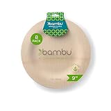 bambu, Disposable Bamboo Round Plates 9 Inch, Organic, Biodegradable and Eco Friendly Flatware, Vene