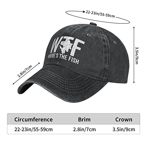 Image of WTF Where's The Fish Hat for Women Dad Hats with Design Caps