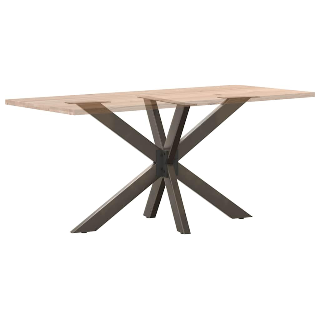 vidaXL Dining Table Leg Spider Shape Black 120x68x(72-73) cm Steel, Natural, 120 x 68 x (72-73) cm - Image 3