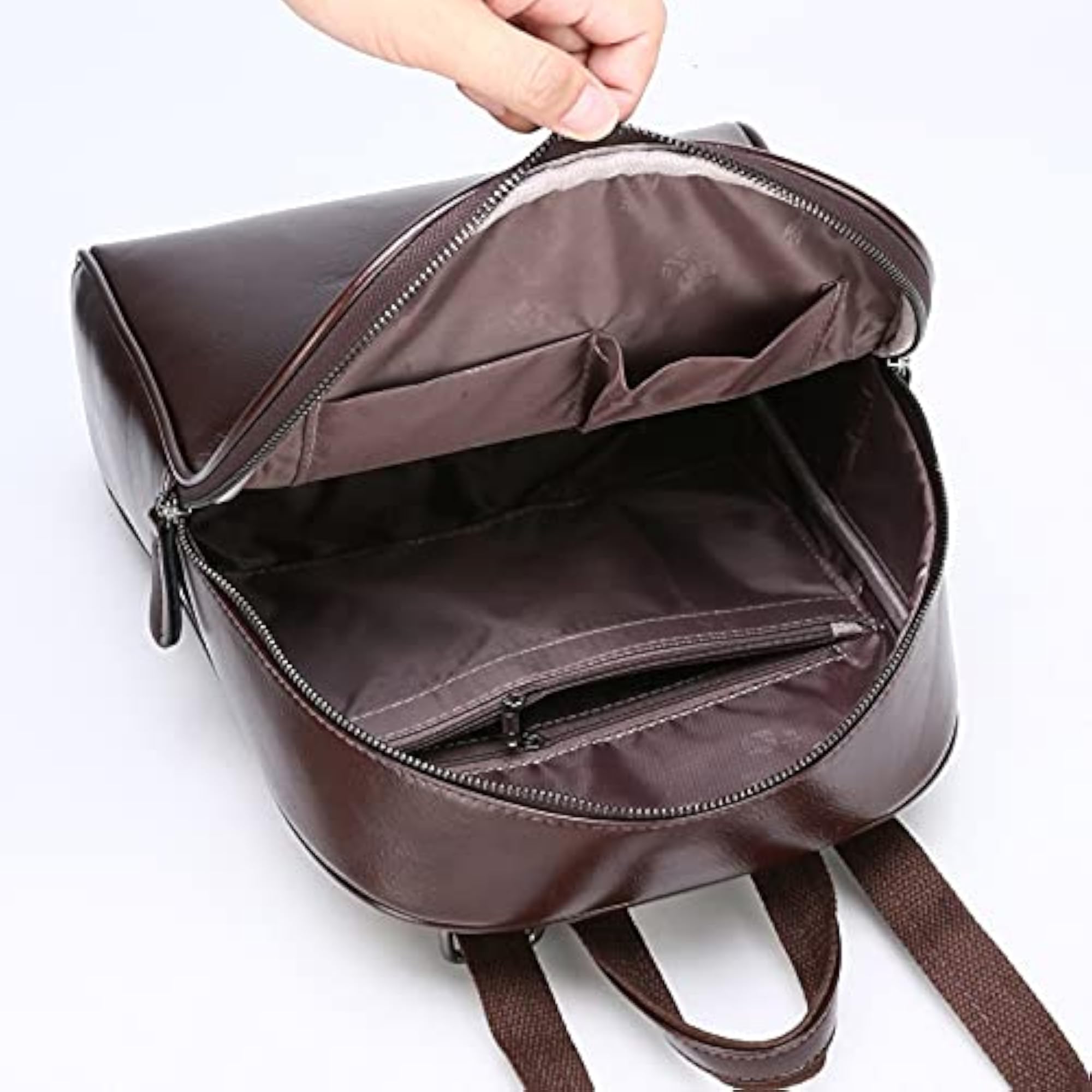 Women's All-Match PU Leather College Style Backpack, Travel Bag