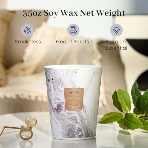 Image of M&SENSE Extra Large Summer Candle 35oz 150H Summer Night Scented Candle, 3 Wick Highly Scented Jar Candle, XL Candles Gift for Stress Relief, Meditation, Yoga