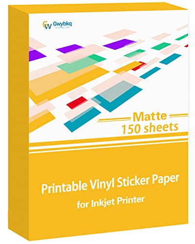Vinilo imprimible premium para impresora de inyección de tinta 150 papeles adhesivos mate 8.5 x 11 pulgadas impermeable blanco etiquetas etiqueta papel para Cricut