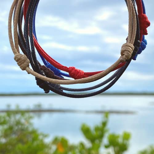 Wax Nylon Cord Bracelet For Men Or Women - Surfer Friendship String Unisex Adult Waterproof Boy Girl Gift (One Size, Red) #TOP6