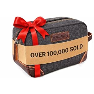 emissary Toiletry Bag for Men, Canvas Travel Toiletry Bag Men’s Dopp Kit, Water-resistant Bathroom Bag Mens Shaving Kit, Travel Kit Small Bags, Shaving Bag, Toiletry Bags