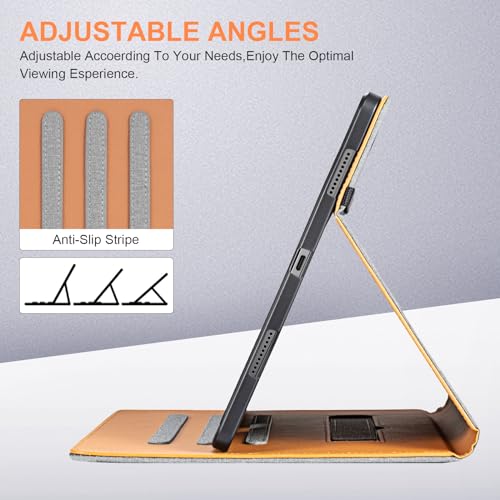 for Lenovo Tab P12 Case with Pen Holder Kids Shockproof Folio Case for Lenovo Tab P12 12.7 Inch Cover,Gray