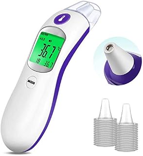 Ear Forehead Thermometer Digital Infrared Fever Thermometer with Fever Alarm Memory for Infant
