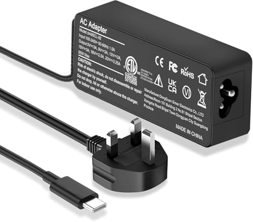 LTBSTOYE 65W USB C Laptop Charger Compatible with Lenovo ThinkPad T14 T15 T480 T480s T490s T570 T580 T580s E490 E580 E590 L380 L480 L390 Chromebook C330 S330 100e 300e 500e Yoga Type C Power Supply