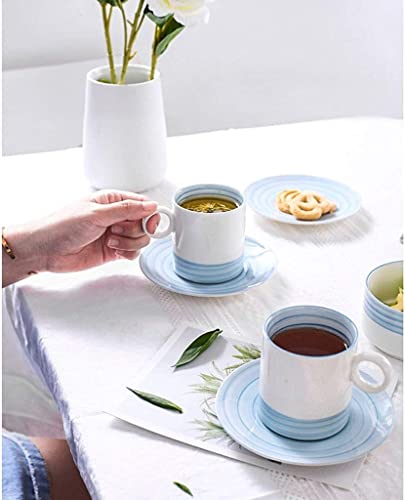 Ensemble de tasses à thé chic et son plateau de service assorti - 6