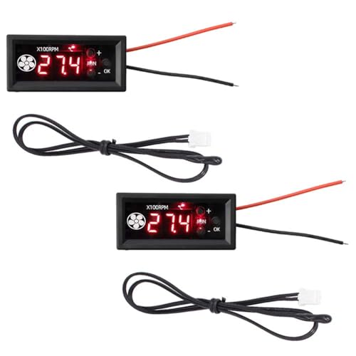 2�� �t�@�����x�R���g���[�� DC 12V PWM 4�����t�@���X�s�[�h�R���g���[���[ ���x�v���[�u�t�� �f�W�^���\�� �� ���x����K�o�i�[ 3A�t�@��PC�p