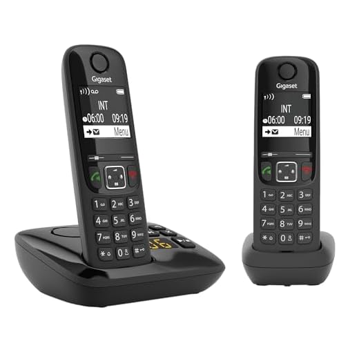 Gigaset AS690A Duo - 2 Schnurlose DECT-Telefone mit Anrufbeantworter - kontrastreiches Display - einstellbare Klangprofile - Freisprechfunktion - Anrufschutz, schwarz [Deutsche Version]