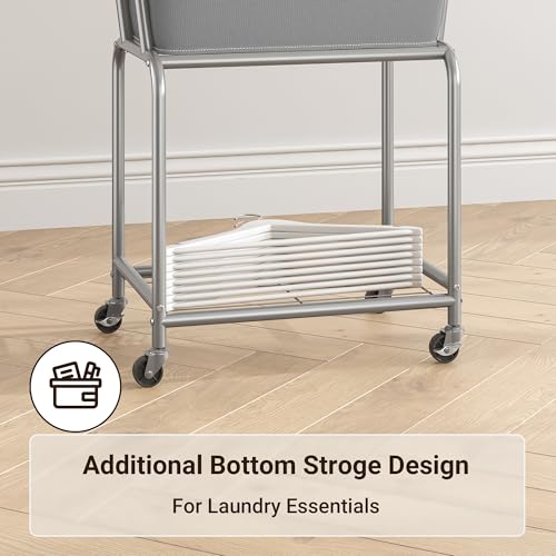 ELYKEN Rolling Laundry Hamper with Wheels, Removable Bag, Laundry Cart by ELYKEN - Used condition - Image 6