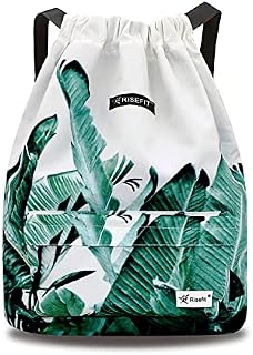 Risefit Drawstring Gym Bag Swim Bag School PE Kit Bags Waterproof Gym Backpack Beach Bags with Wide Straps Children Adults