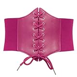 GRACE KARIN Women's Boned Corset Short Torso Heavy Duty Waist Training Corsets(M,Hot Pink)